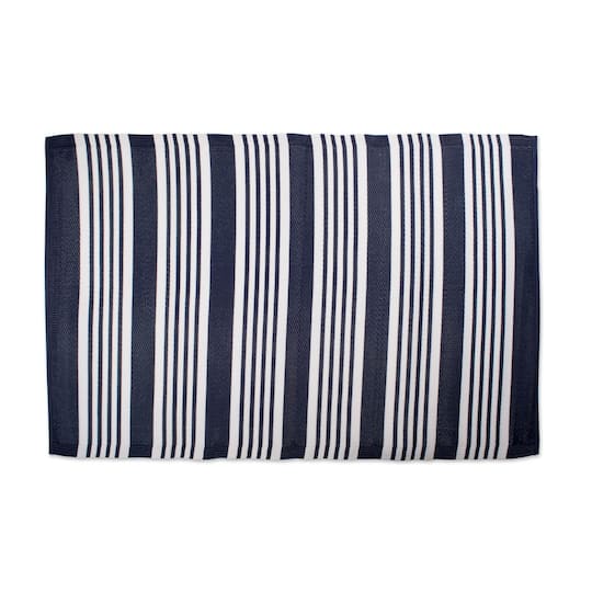 DII® Nautical Blue Multi Stripe Outdoor Rug, 4ft. x 6ft.